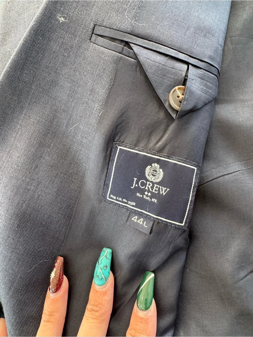 J. Crew Men's Gray Two-Button Suit Jacket